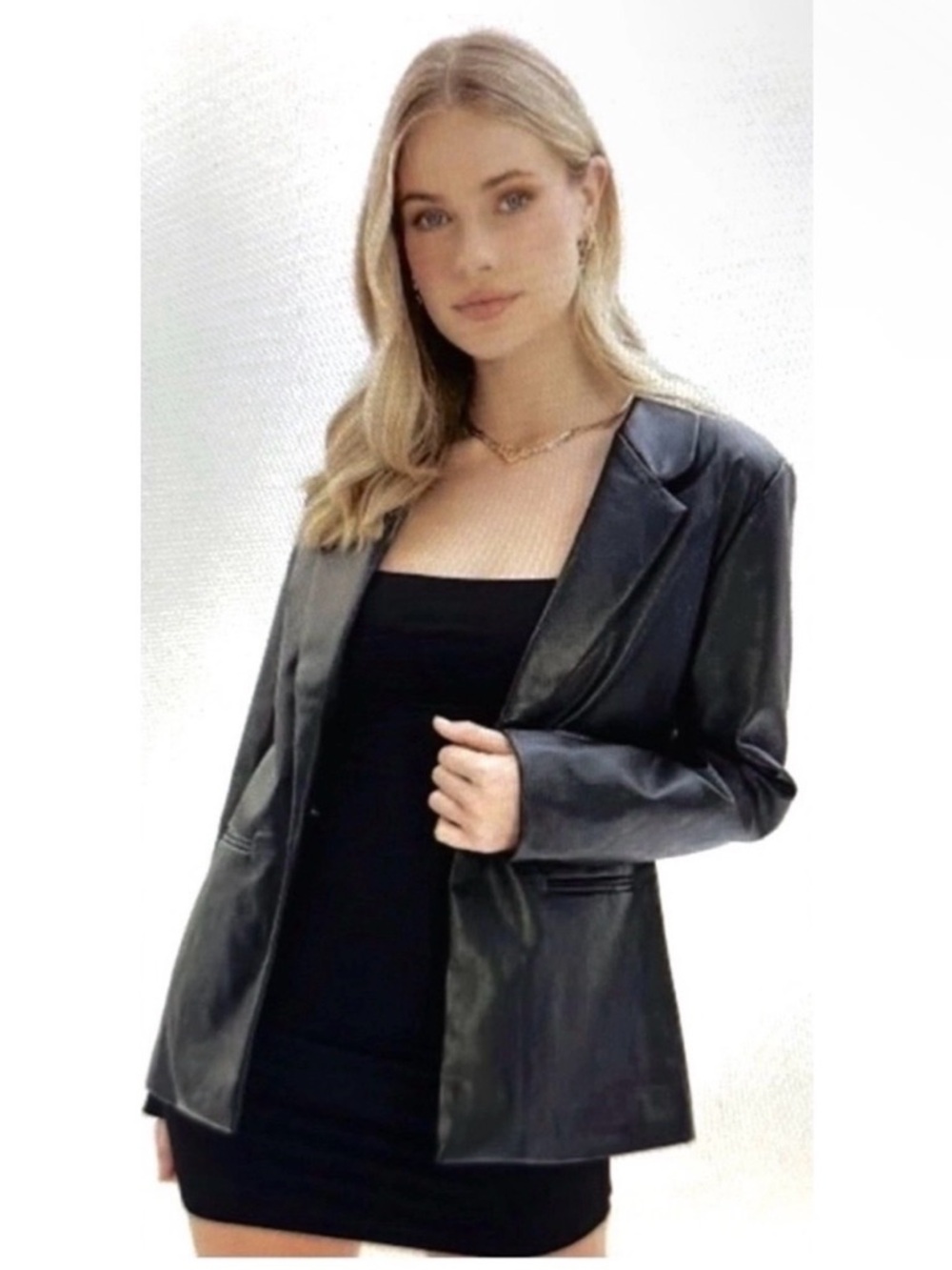 Pamela McCoy Collections Leather Blazer Jacket NEW